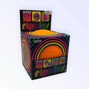 Super NeeDoh Ripples Orange XL Textured Nee Doh Ball Giant Squishy Sensory Toy